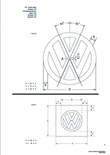 Recreated-Vintage VW Logo Specification Poster For Download | your creative logo designer #logo #guidelines