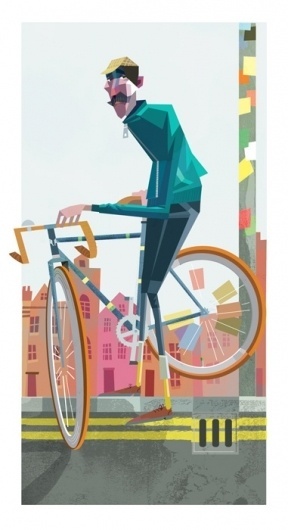 London cyclist Illustration by Robert Ball. ... | Dirk Petzold Illustrations Poster Design #cyclist #illustration