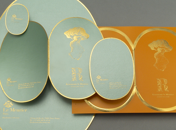Le Meurice Restuarant by Soins Graphiques #branding #gold #restaurant