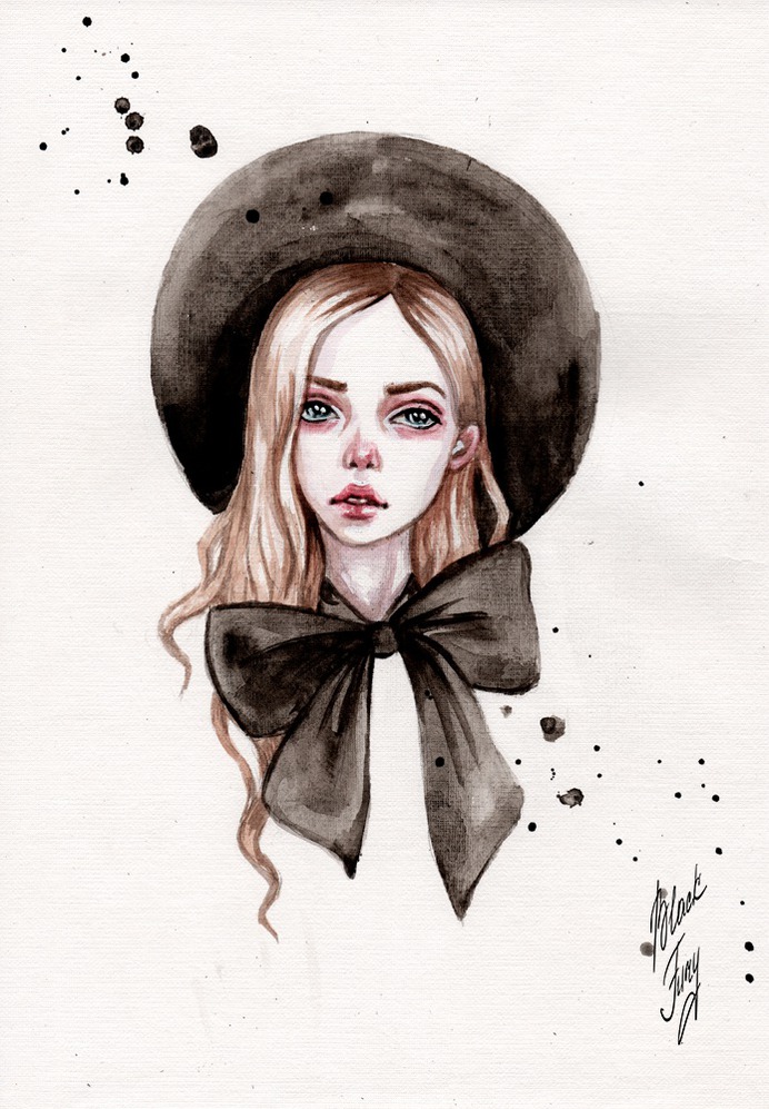 Girl in a hat by BlackFurya