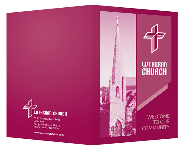 Magenta Lutheran Church Visitor Folder Template #template #church #lutheran #magenta