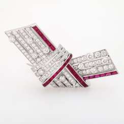 CARTIER loop brooch with precious stones