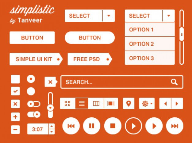 Simple ui kit Free Psd. See more inspiration related to Ui, Simple, Ui kit, Horizontal and Kit on Freepik.