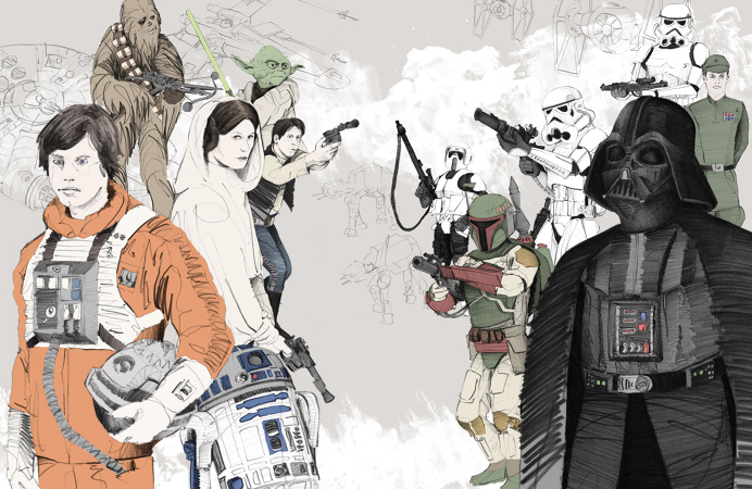 Star Wars illustrations for music magazine Rolling Stone Germany by Philipp Zurmöhle – www.philippzm.com #starwars #illustration #rolling