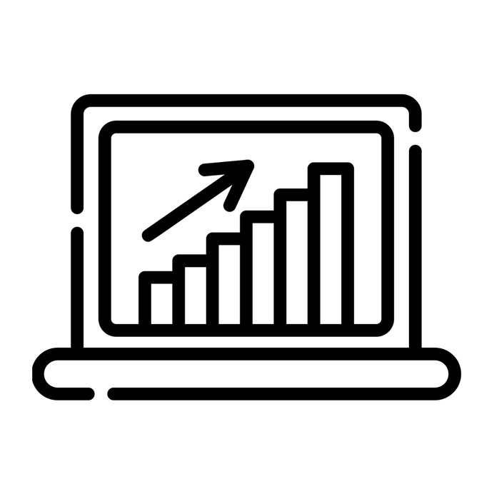 See more icon inspiration related to graph, line chart, stats, graphs, charts, graphics, statistics, laptop, technology and computer on Flaticon.