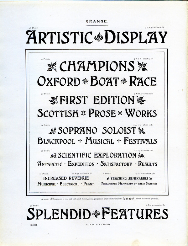 A type specimen of Grange by Miller and Richard #type #specimen #typography