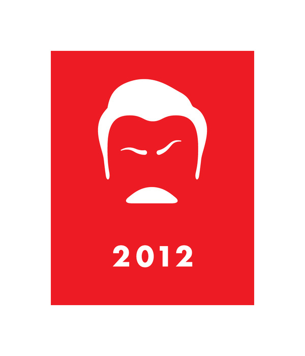 Swanson 2012 #red #2012 #parks #election #president #mustache #recreation #illustration #poster #and #politics #ron #swanson