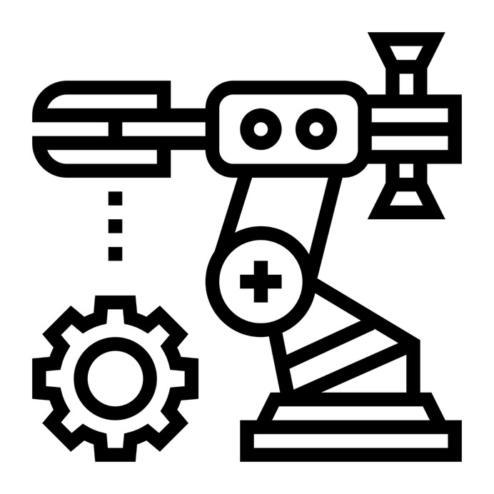 See more icon inspiration related to robot, gear, line, cogwheel, assembly line, electronics, assembly, production, engineering, industrial, industry, factory, machine, people and technology on Flaticon.