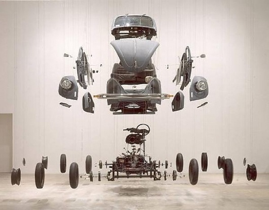 Damián Ortega «Cosmic Thing» 2002. | Φrbit° sφaceφlace :: art in the age øf Φrbitizatiøn #explosion #installation #damian #art #ortega #car