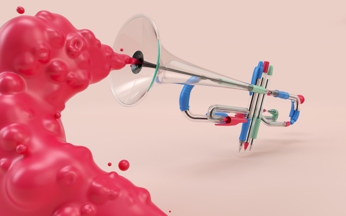 http://www.benoitchalland.com/project/pen-orchestra/ #trumpet #pens #illustration #sound #music #3d