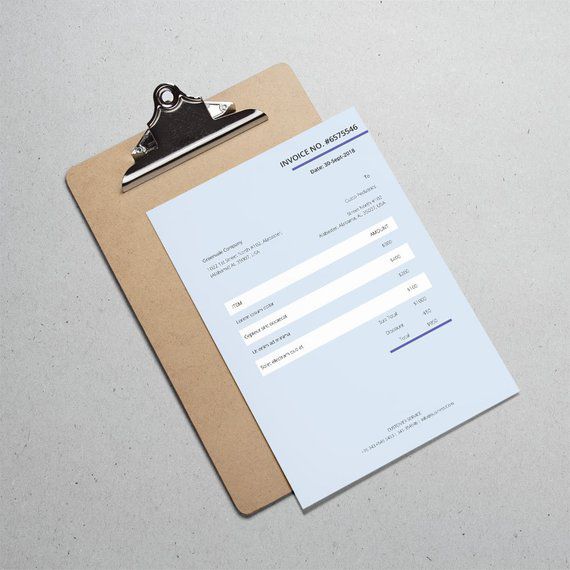 Invoice Template Editable Invoice Blue Invoice Word | Etsy