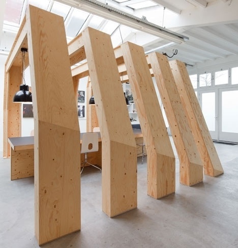 Dezeen » Blog Archive » OneSize by Origins Architects #office #structure #wood #furniture #architecture