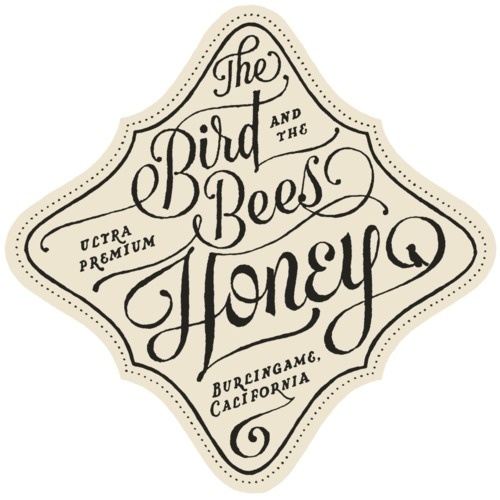 Typeverything.comThe Bird and the Bees Honey label by James T. Edmondson for his beekeeping sister in law #cursive #handlettering #composition #typography