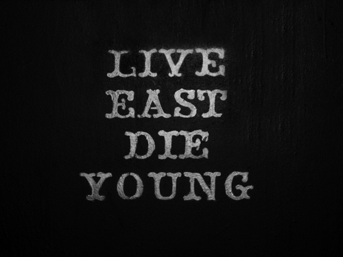 relic. #live #die #young #white #black #and #type #fast #typography