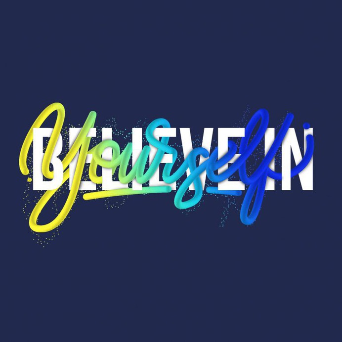 Lettering l 3D Interlaced