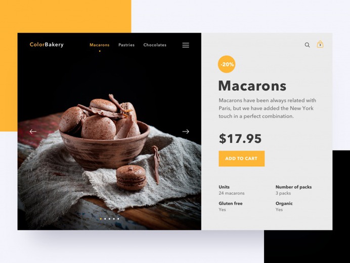 Macarons details page