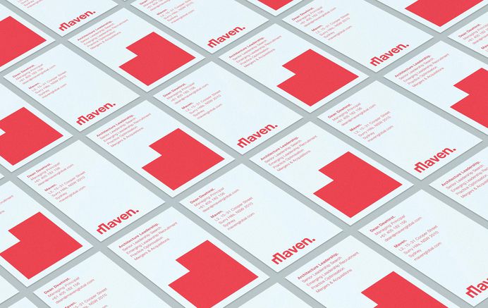 Logo and business cards designed by Toko for architecture recruitment agency Maven