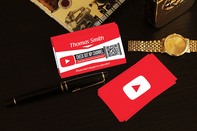 Free YouTube Business Card PSD Template