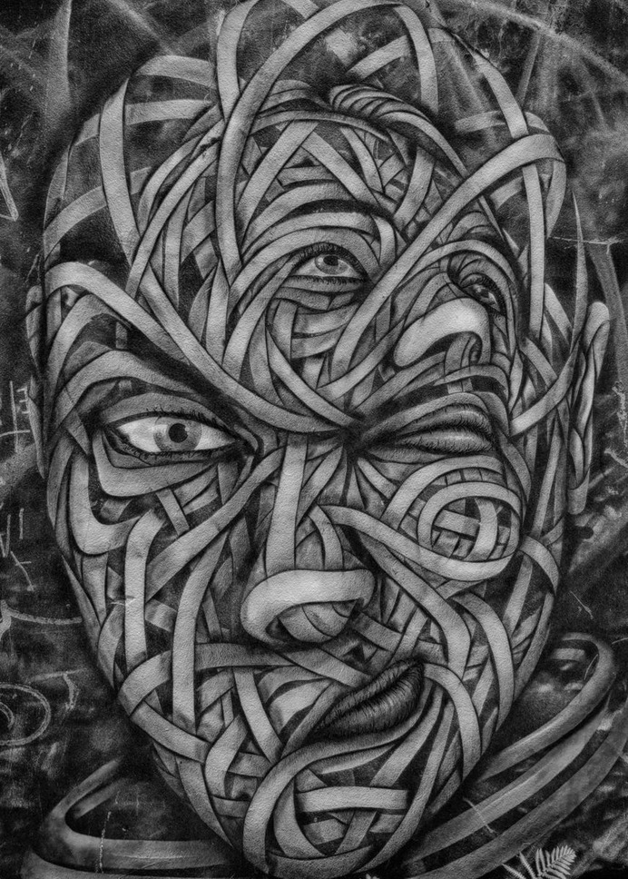 "woman face" Poster Print on metal by Sam Kal