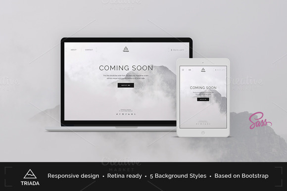 Triada — Coming Soon Template http://themeforest.net/item/triada-creative-coming-soon-template/10438523?ref=theme_bridge Triada is a creat #subscribe #form #under #soon #page #construction #sass #responsive #contact #retina #email #coming #ajax #ready #landing