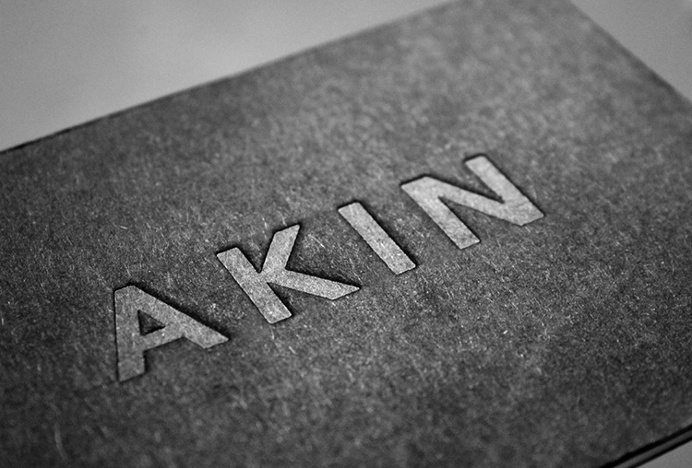 Akin by Alphabet #logo #embossed