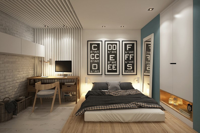Cozy studio – 40 square meters transformed by Curly Design