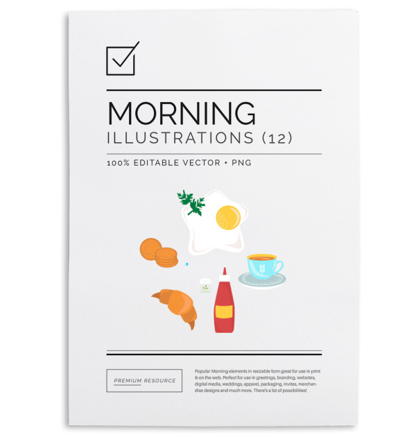 Beautifully illustrated breakfast element clip art/vectors that are great for use on the web & in print.