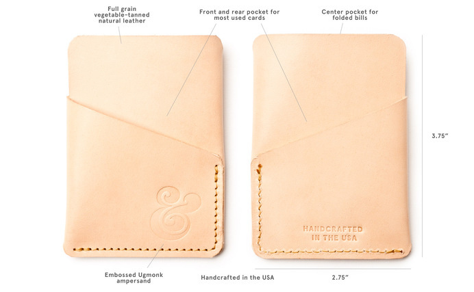 SLIM CARD CASE (NATURAL LEATHER) | Ugmonk #wallet #product photography #leather #ampersand #ugmonk #product