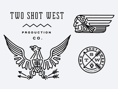 TwoShotWest oleh Keith Davis Young #logo #monoline #typography