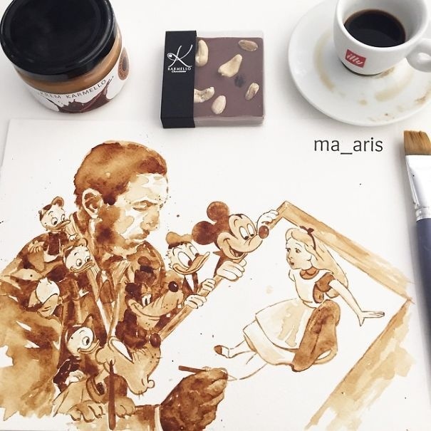 I Use Coffee To Draw Detailed Paintings Of My Favourite Characters | Bored Panda #coffee #painting