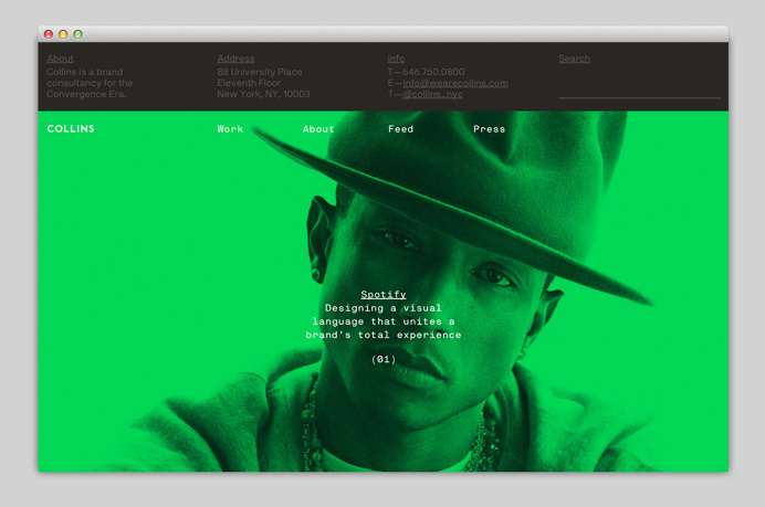 website, large image, green, overlay