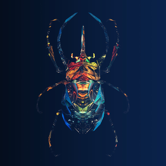 low poly, refratcion, c4d