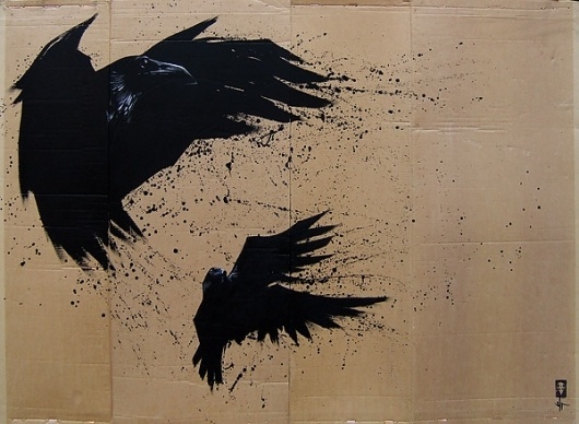 Kunstliefde #painting #birds #cardboard