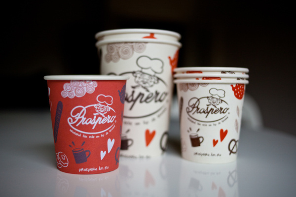 Prospero bakery on Behance #coffee #cup #typography