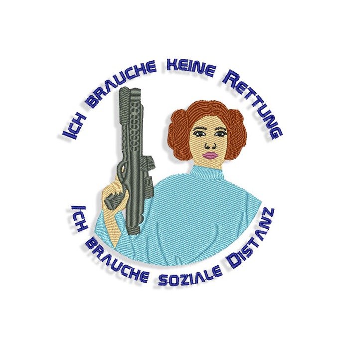 Princess Leia Embroidery design