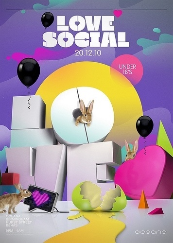 All sizes | Love | Flickr - Photo Sharing! #design #newspaper #illustration #rabbits #purple #poster #animals #baloons