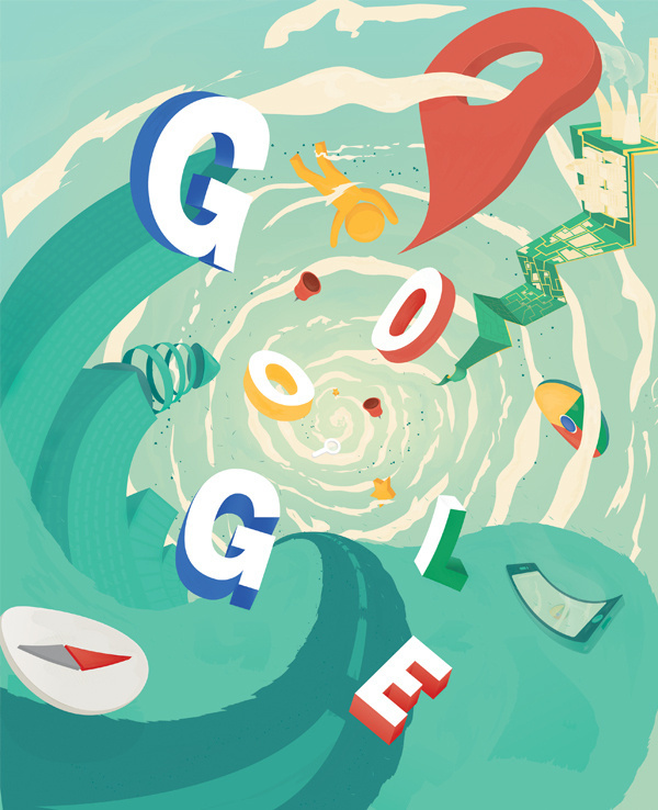 .NET MAGAZINE - GOOGLE MAPS by James Oconnell #oconnell #james #illustration #vortex #google #maps