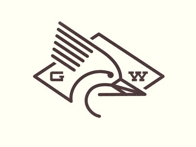 Grant's Woodpecker Logo #line #bird