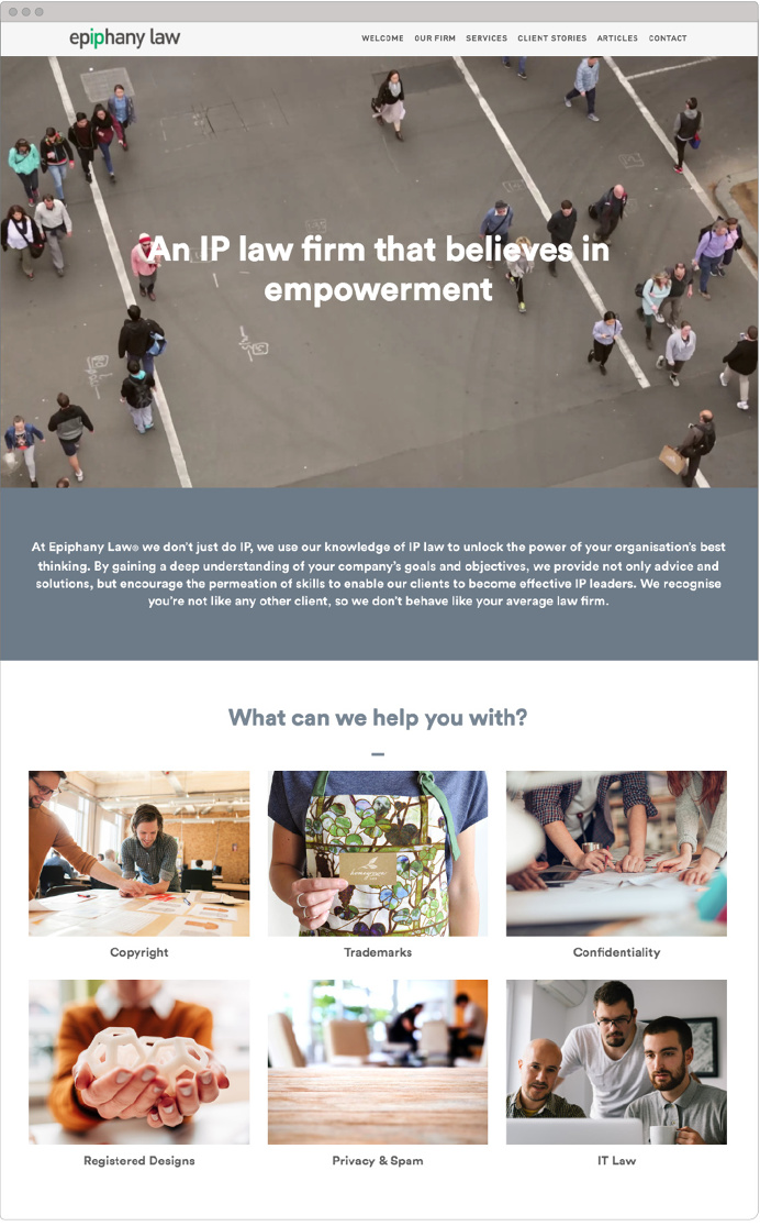 Epiphany Law | Brand Strategy, Branding and Website Design | Studio Marche | Rebranding