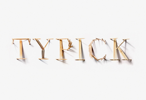 CJWHO ™ (TYPICK Font by Jerome Haldemann "I was given the...) #creative #font #design #toothpicks #art #clever #typography