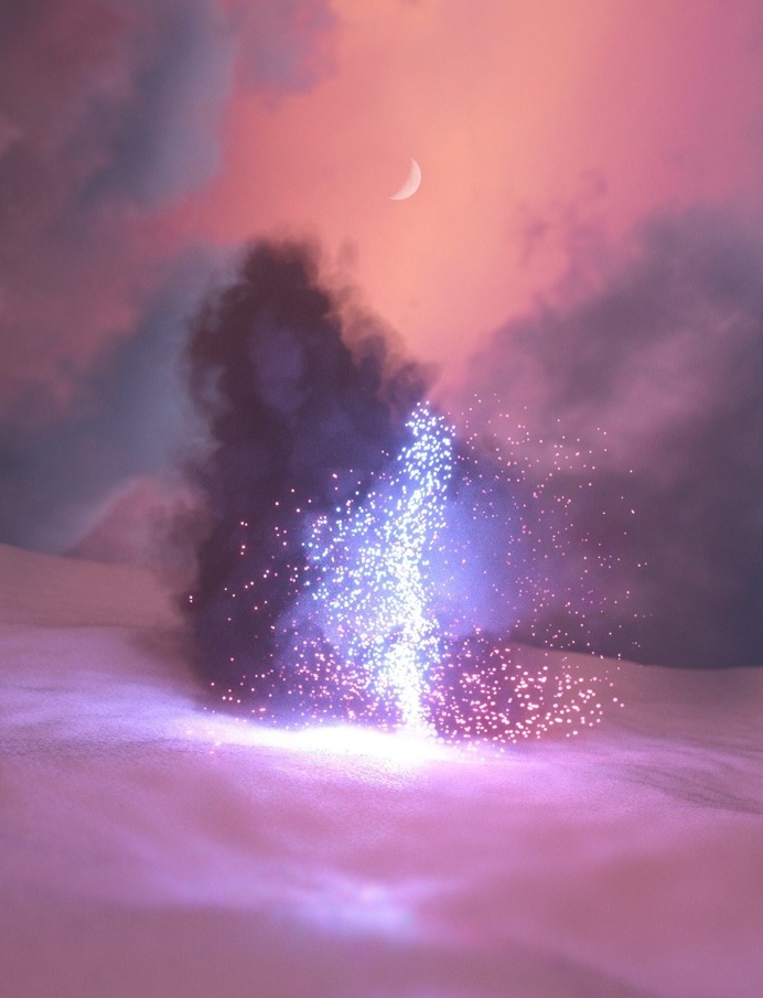 Daydreaming Artwork by Quentin Deronzier #artwork #dreamy #smoke #sky