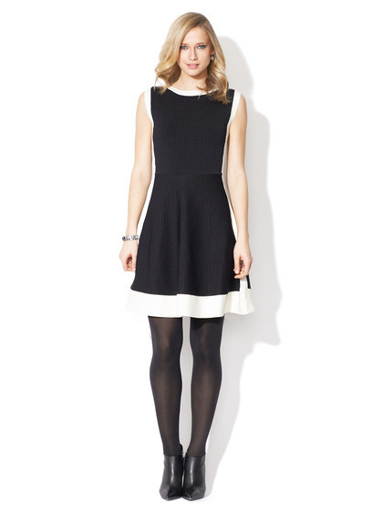 Pink Tartan Textured Panel Dress #white #black #and #fashion #dress