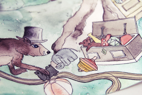 The big plenty and the wee tubby sparsely on Behance #binding #thesis #bachelor #childbook #illustration #monster #watercolor #stitch