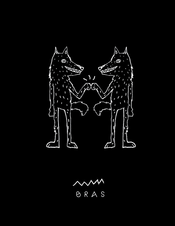 BRAS on Behance #ink #bra #bro #draw #wolf #hands #animals #brothers