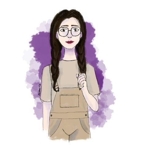 #drawing#girl#violet#dreamy