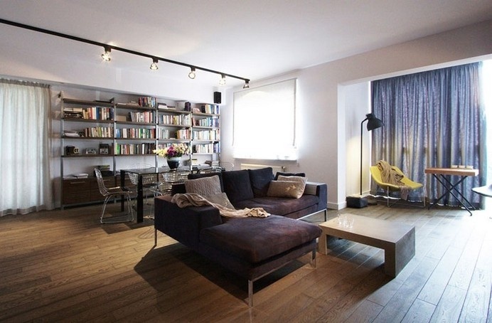 Open Layout Apartment in Warsaw Exhibiting Fresh Industrial Design Elements #apartment #design #industrial #modern
