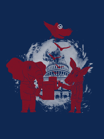 Peace Party #political #design #graphic #illustration #animals