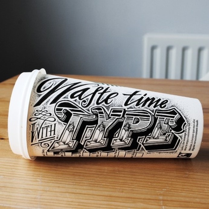 Hand Lettered Coffee Cups by Rob Draper | Downgraf #coffee #lettering #hand #typography