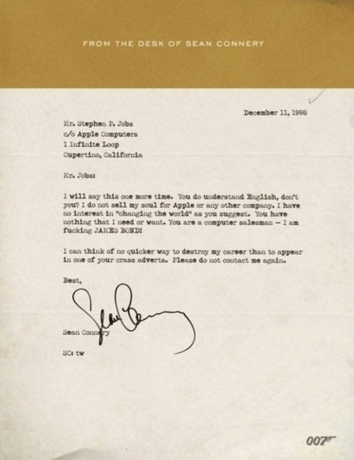 Attitude #sean #letterhead #connery #film