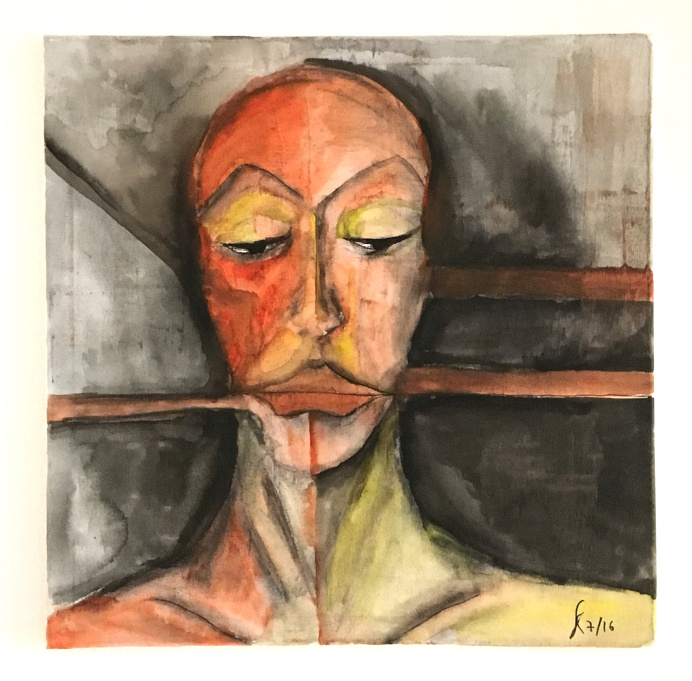 Red Claw Design –New Artwork: Acrylic on Canvas (50 x 50 cm) - "Birthmark"